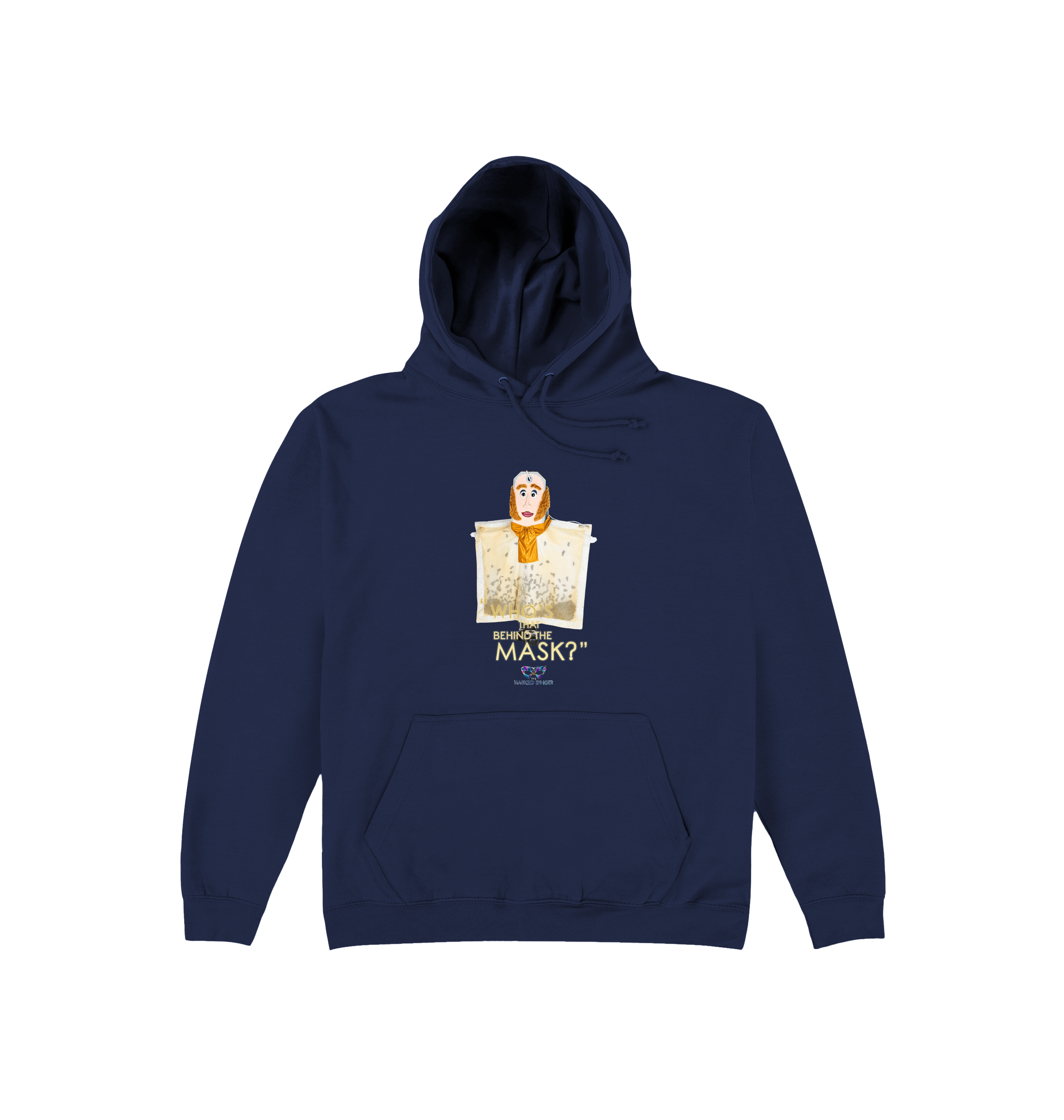 Oxford Navy Printed Hoody Front